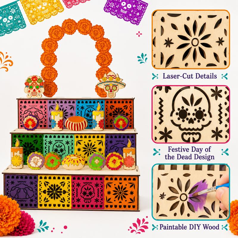 Día de los Muertos Holz-Ofrenda-Regal mit 3 Etagen