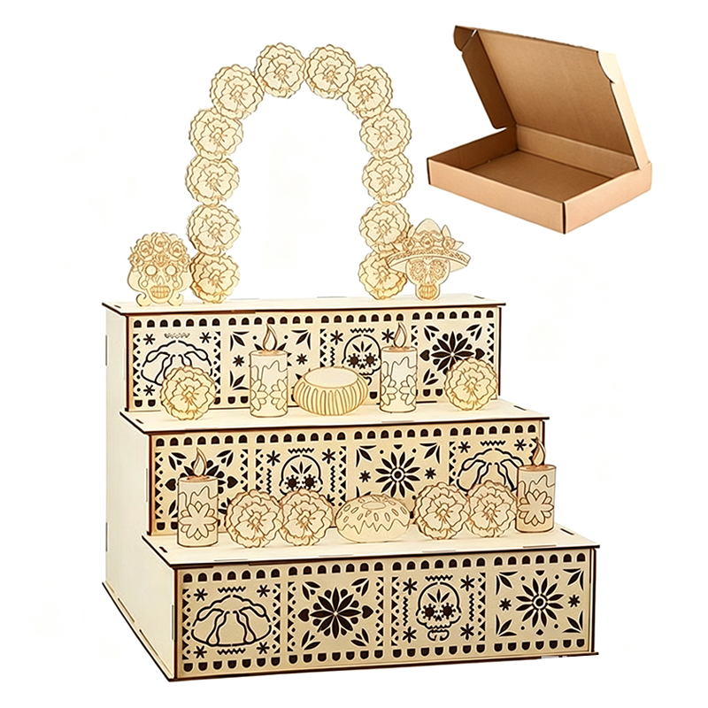Día de los Muertos Holz-Ofrenda-Regal mit 3 Etagen