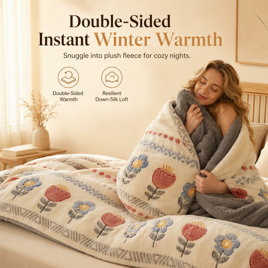 ✨【Limitiert – 50 % Rabatt】Verdickte beidseitige Lammfleece- und Milch-Samt-Winterdecke – Warme Bettdecke für Herbst und Winter💋