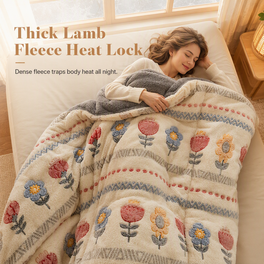 ✨【Limitiert – 50 % Rabatt】Verdickte beidseitige Lammfleece- und Milch-Samt-Winterdecke – Warme Bettdecke für Herbst und Winter💋