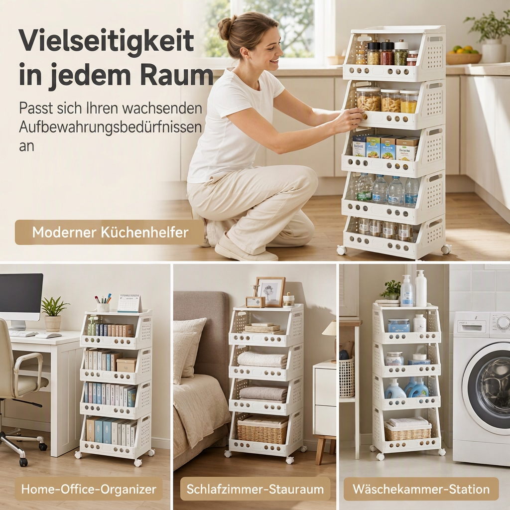 📢📢 JETZT 50 % RABATT!! ⏰Mehrstufiger faltbarer Aufbewahrungsorganizer mit Rollen