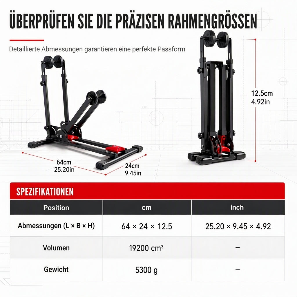 🚲 Klappbarer Fahrradständer mit Doppelstütze für Rennrad und MTB