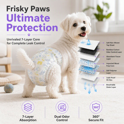 🐶💧 7-lagige Hundewindeln mit maximaler Saugfähigkeit – Auslaufsicherer Schutz für Möbel & Bettzeug | Premium Qualität