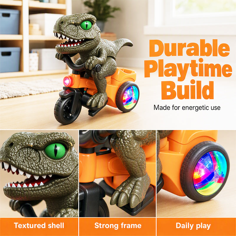 📢📢 JETZT 50 % RABATT!! ⏰Elektrisches Dinosaurier-Dreirad für Kleinkinder – mit 360°-Stunt, Licht & Musik