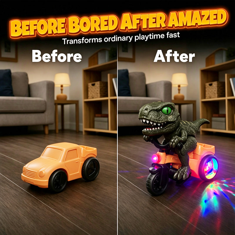 📢📢 JETZT 50 % RABATT!! ⏰Elektrisches Dinosaurier-Dreirad für Kleinkinder – mit 360°-Stunt, Licht & Musik