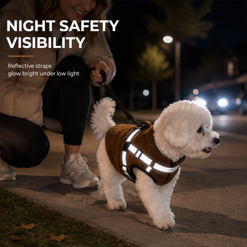 🐕50% RABATT🌙Warme Fleece-Hundeweste, sichere Sichtbarkeit bei Spaziergängen nachts🦮