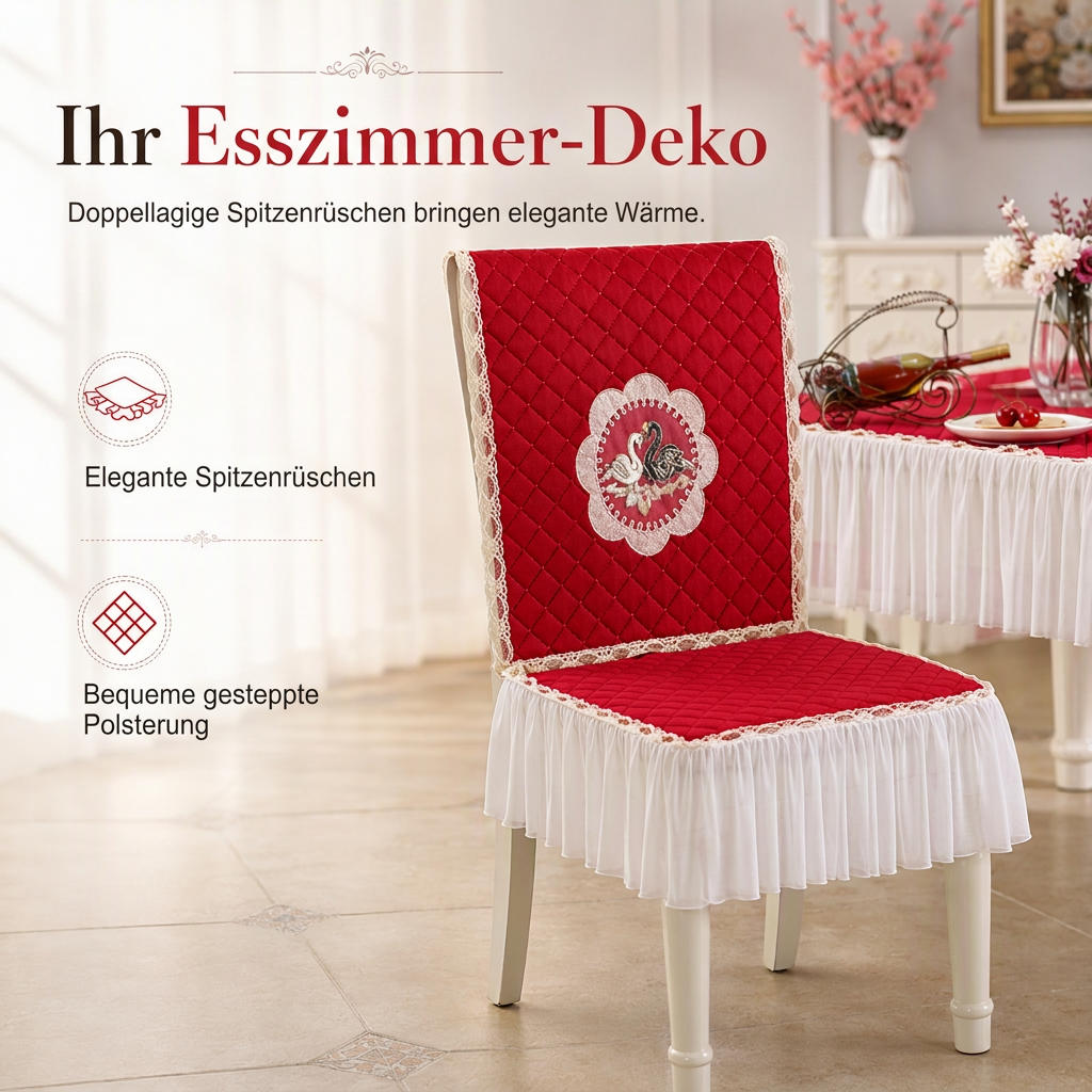 Modernes minimalistisches Tischdecken- und Stuhlhussen-Set für den Essbereich, Haushaltstischdecke und Stuhlkissenschutz