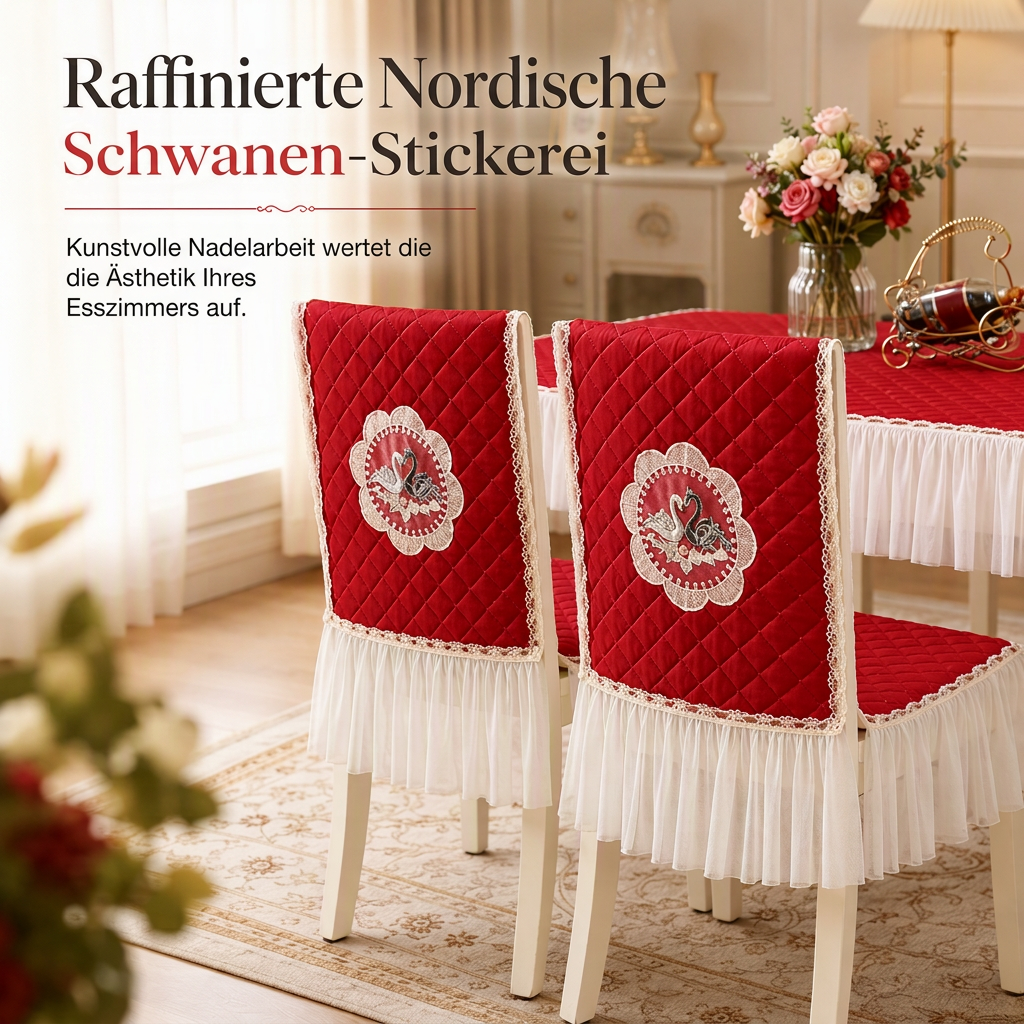 Modernes minimalistisches Tischdecken- und Stuhlhussen-Set für den Essbereich, Haushaltstischdecke und Stuhlkissenschutz