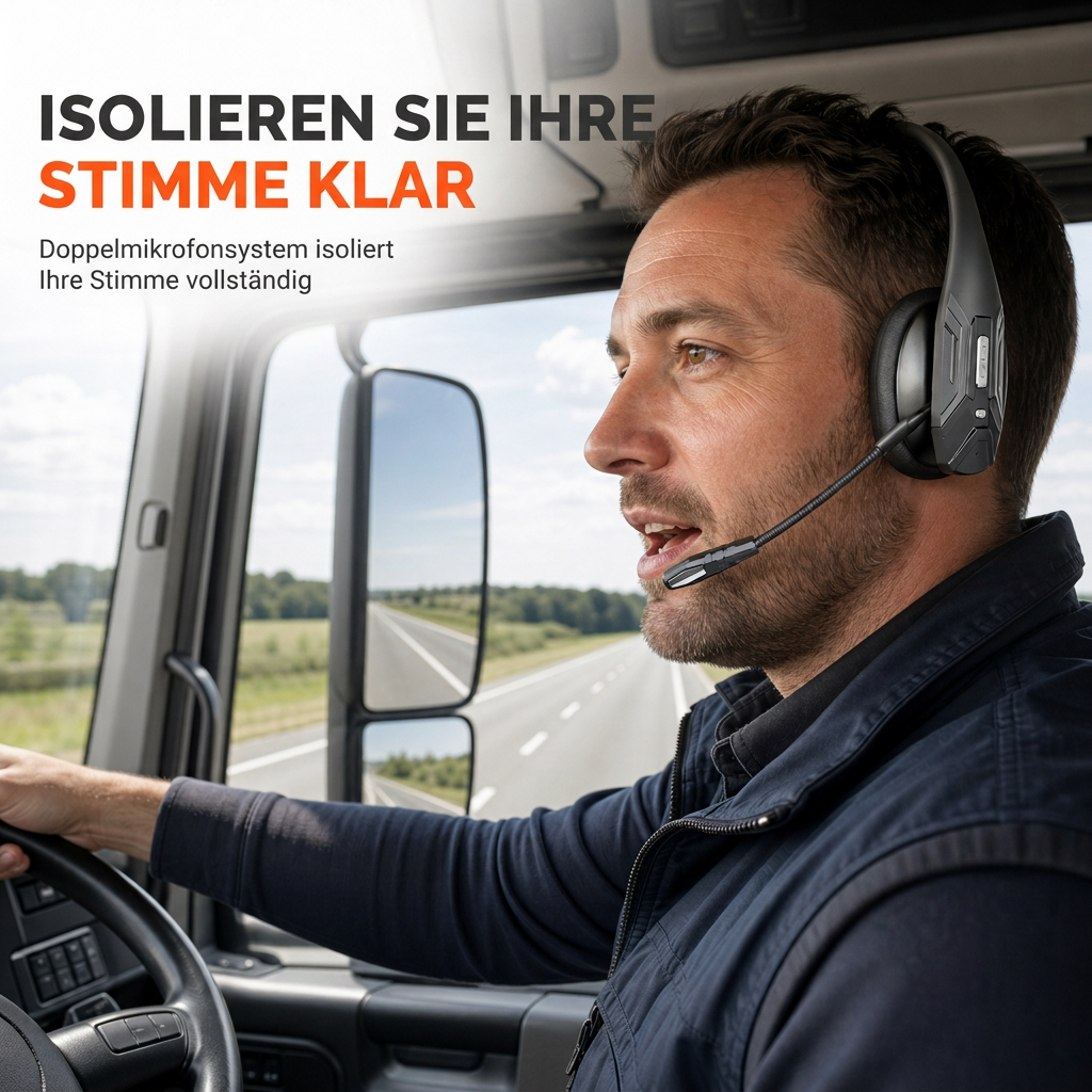 Drahtloses Bluetooth-Headset für Callcenter mit ENC-Umgebungsgeräuschunterdrückung und automatischer Kopplung für Kundenservice und Lkw-Fahrer