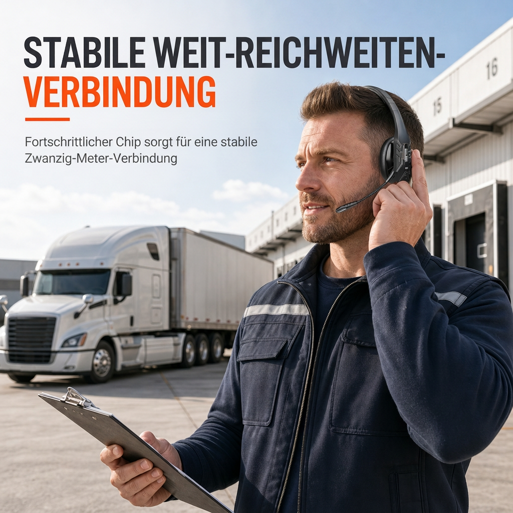 Drahtloses Bluetooth-Headset für Callcenter mit ENC-Umgebungsgeräuschunterdrückung und automatischer Kopplung für Kundenservice und Lkw-Fahrer