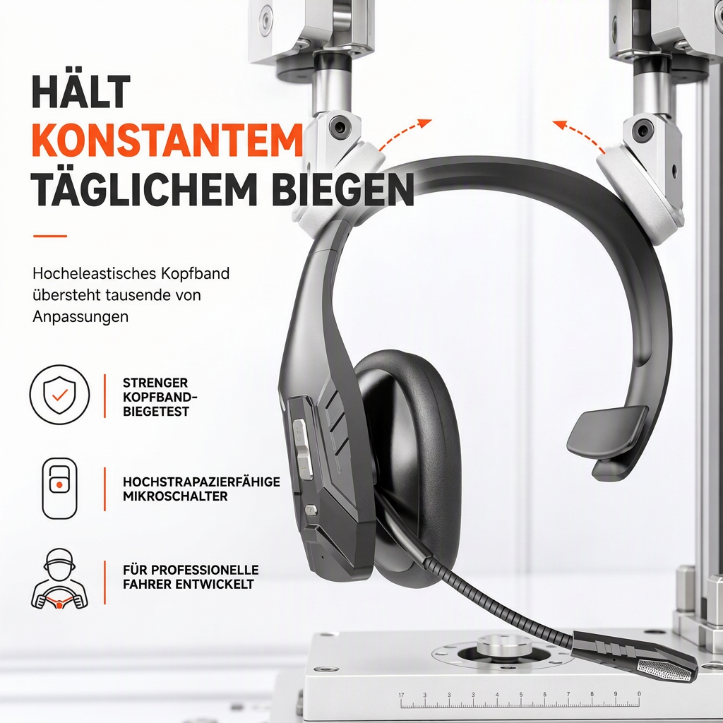 Drahtloses Bluetooth-Headset für Callcenter mit ENC-Umgebungsgeräuschunterdrückung und automatischer Kopplung für Kundenservice und Lkw-Fahrer