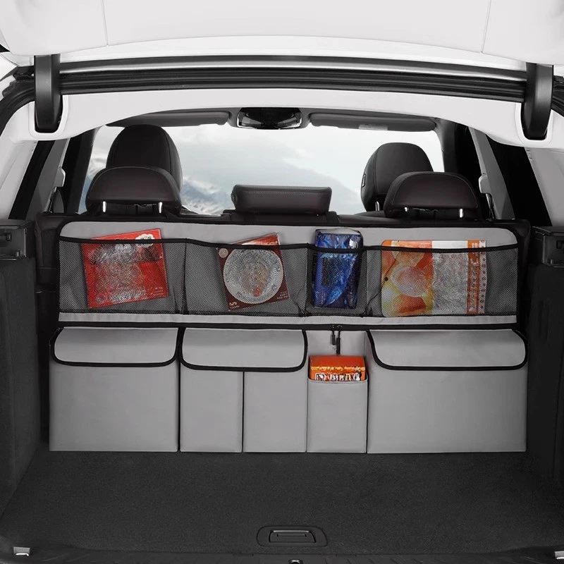 🚗 Große Kofferraum-Organizer-Tasche – multifunktionaler Sitzlehnen-Organizer mit Netz, für mehr Ordnung im Auto