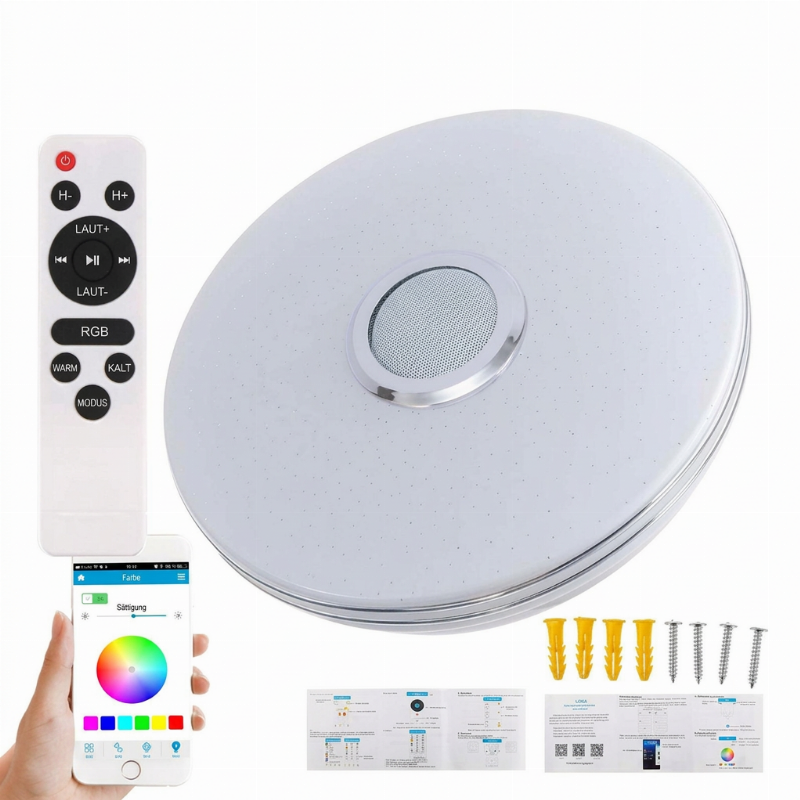 Intelligente LED-Musik-Deckenleuchte mit Bluetooth-Lautsprecher