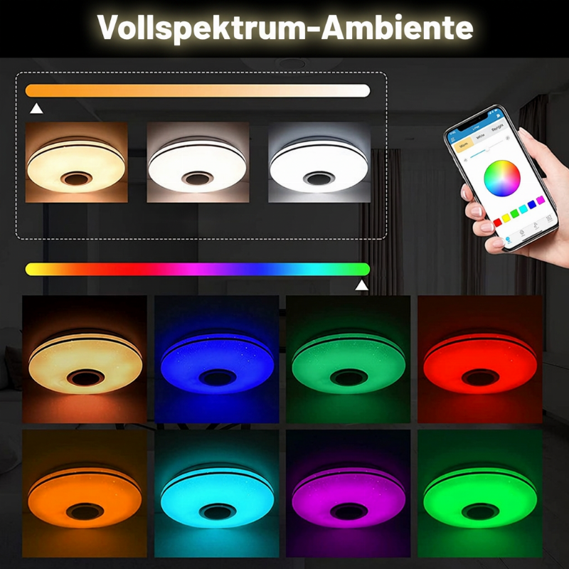 Intelligente LED-Musik-Deckenleuchte mit Bluetooth-Lautsprecher