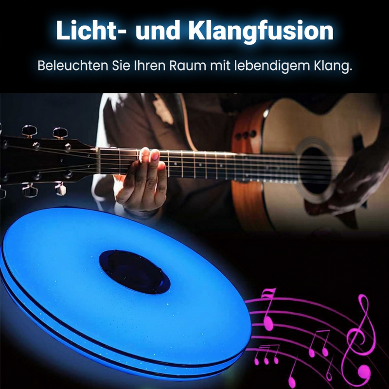 Intelligente LED-Musik-Deckenleuchte mit Bluetooth-Lautsprecher