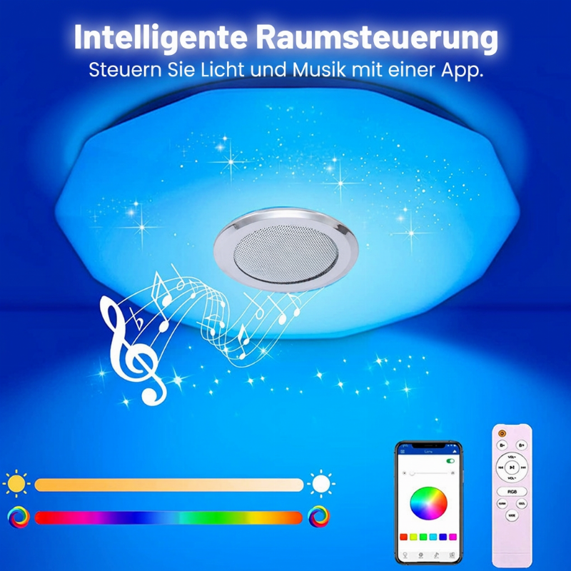 Intelligente LED-Musik-Deckenleuchte mit Bluetooth-Lautsprecher