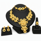 ⏳Limited-time 50% off⏰24K Gold Plated Bridal Jewelry Set | Dubai Indian Style | Necklace Bracelet Ring & Earrings Set for Women💛💍📿