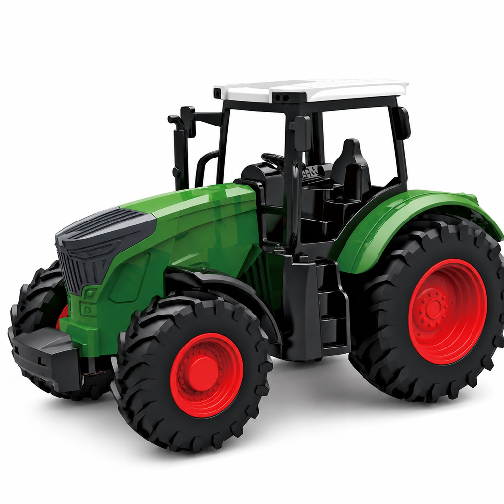 Großes Kinder-Spielzeugset: Farmtraktor mit Anhänger und Zubehör, reibungsbetrieben und ferngesteuertes Baufahrzeug für Jungen