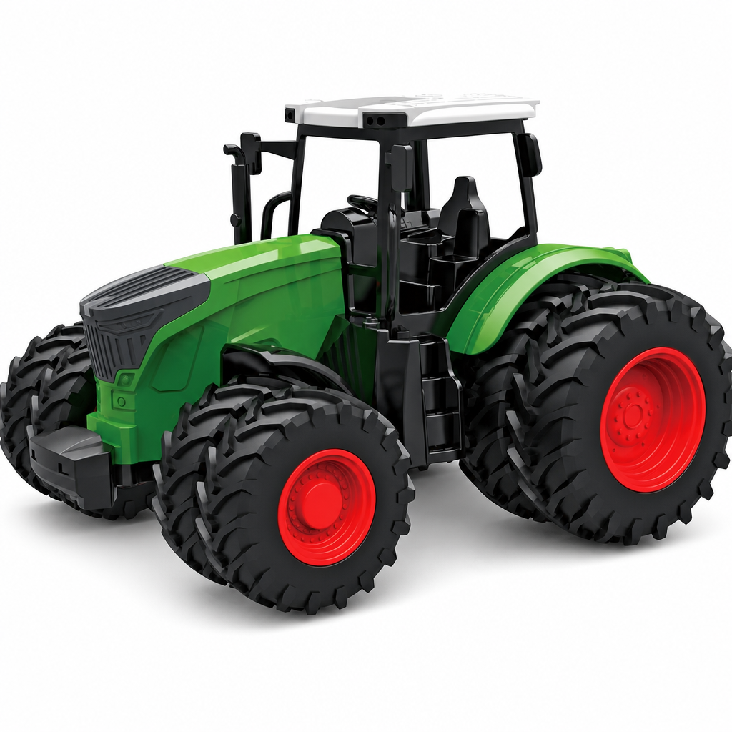 Großes Kinder-Spielzeugset: Farmtraktor mit Anhänger und Zubehör, reibungsbetrieben und ferngesteuertes Baufahrzeug für Jungen