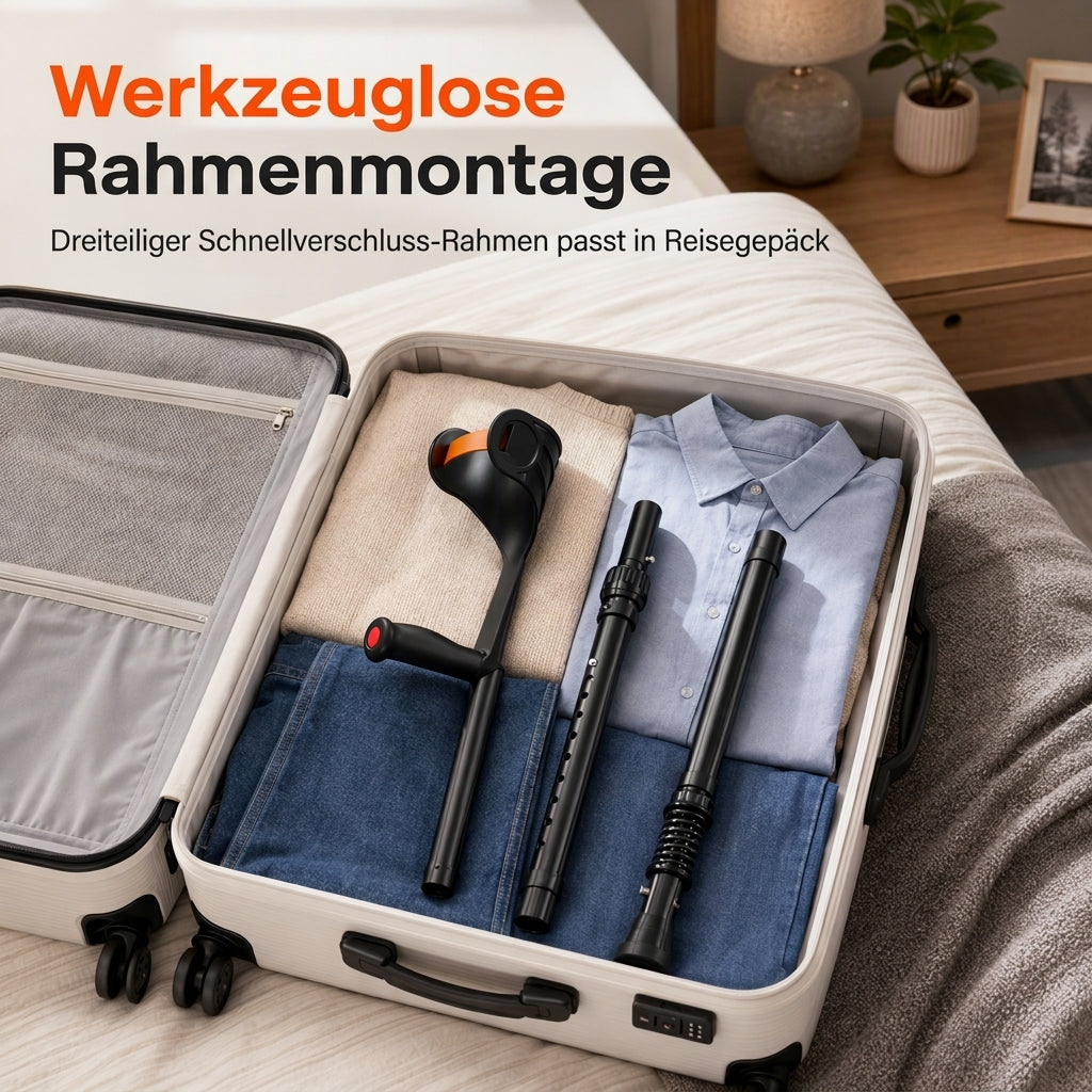 ✨ JETZT 50 % RABATT! !✨ Faltbare Unterarmgehstützen – stoßdämpfendes Federsystem, verstärkter Aluminiumschaft & rutschfeste Gummifüße – komfortable Mobilitätshilfe für die Frakturrehabilitation 🦵