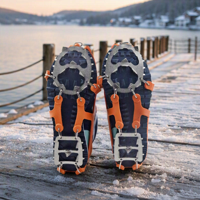❄️ 18-Zacken-Schuhspikes – sicherer Halt auf Schnee, Eis & glatten Winterwegen 🥾