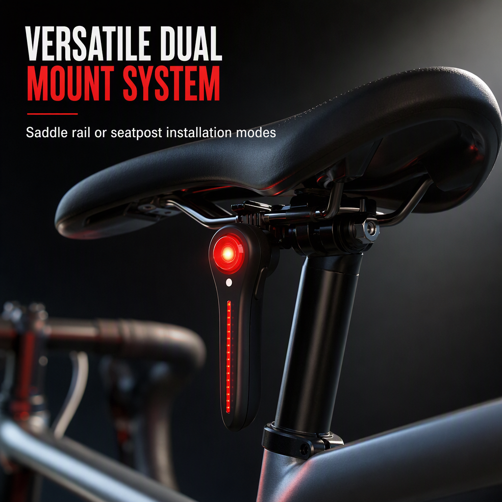 🚴Rechargeable Bicycle Brake Taillight Bike Rear☑️Safety Light for Road and Mountain Cycling