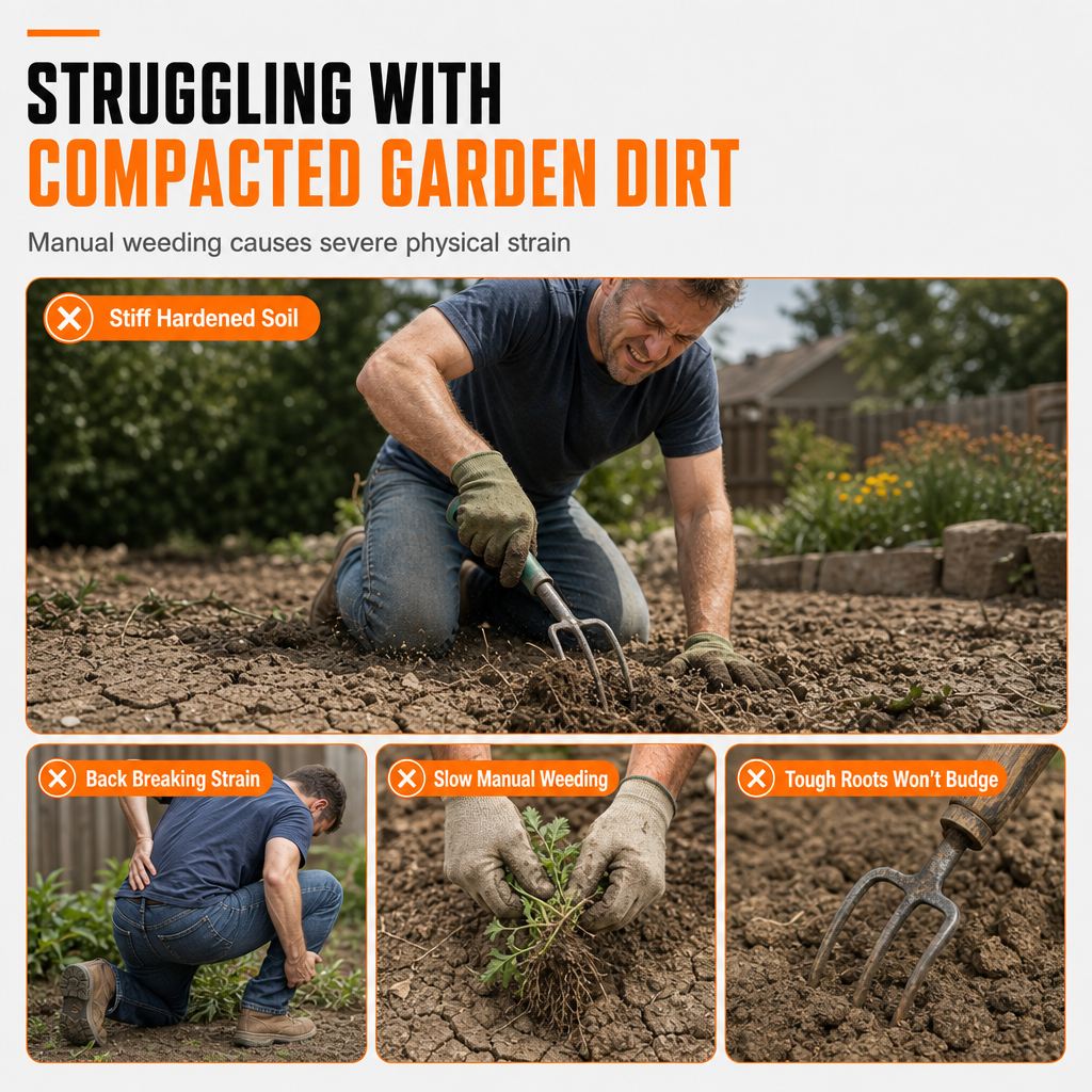 🌱 Kabellose Mini-Gartenfräse mit 21-V-Akku – handlicher Bodenlockerer & Unkrautentferner für Garten & Beet