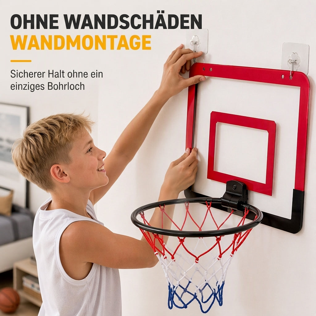 📢📢 50% RABATT !! ⏰ Nicht zu bohrendes, wandmontiertes und klappbares Basketballkorb-Spielzeugset für Indoor- und Outdoor-Spielen von Kindern
