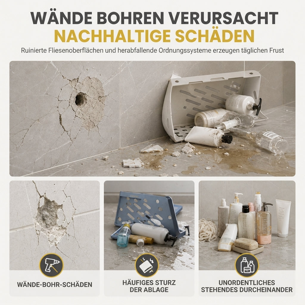 ⏳Zeitlich begrenztes Angebot⏳ 🛁💡 Bohrfreies Eckregal für Badezimmer & Dusche! Wandmontierter Aufbewahrungs-Organizer, keine Bohrungen nötig