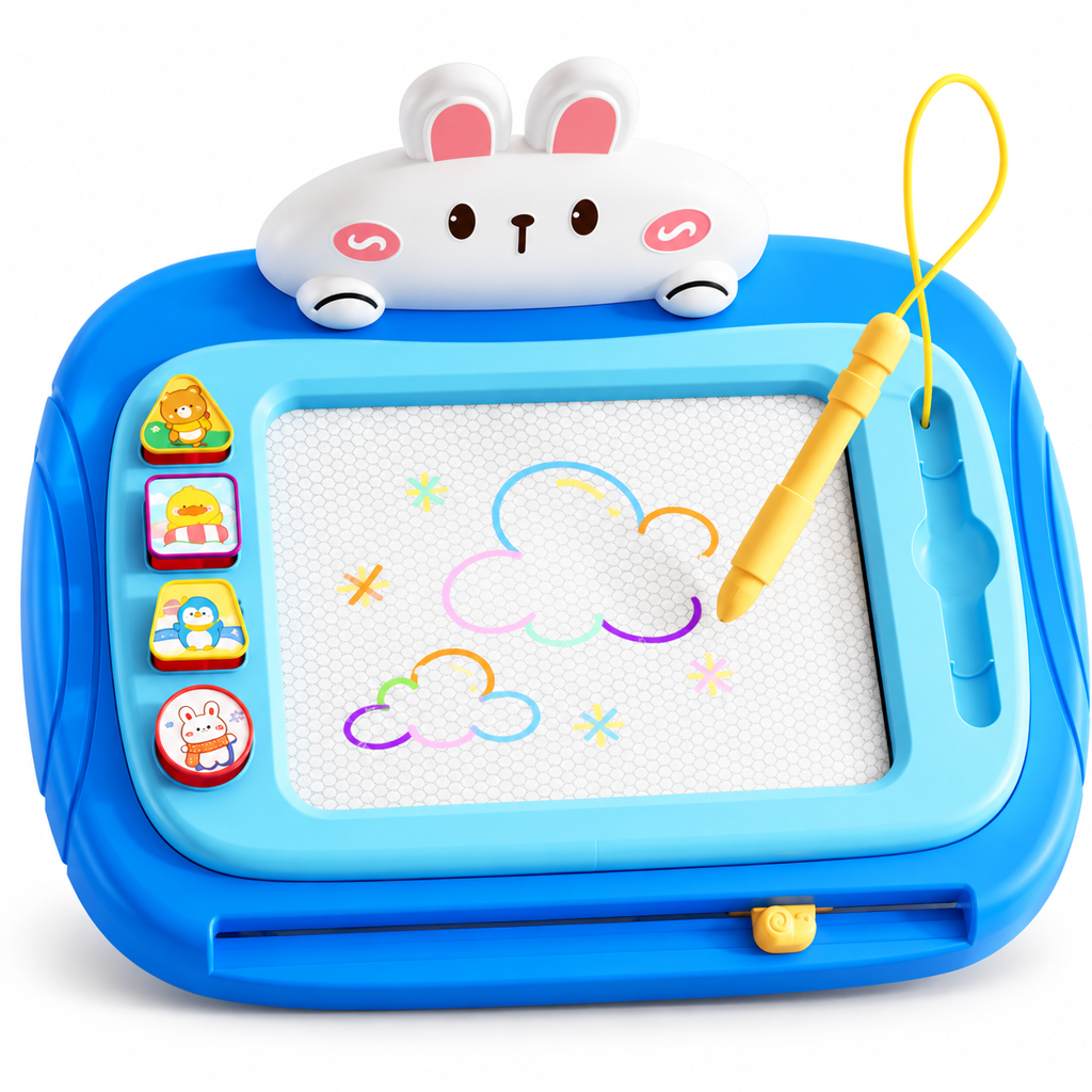 📢📢 50% RABATT🎨 Magnetisches Zeichenbrett für Kinder – bunter, abwischbarer Zeichenblock mit Stift und 4 Stempeln