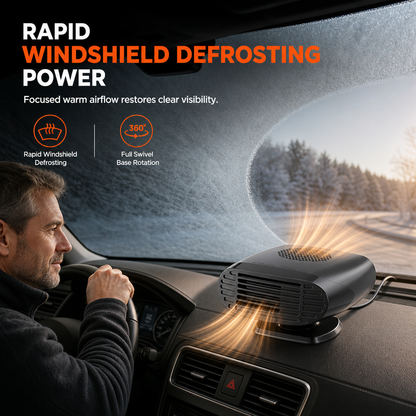 ⏳Zeitlich begrenztes Angebot⏳ Mini-Auto-Heizlüfter für die Windschutzscheibe – schwenkbarer Fuß, 12 V oder 24 V, Schwarz oder Blau