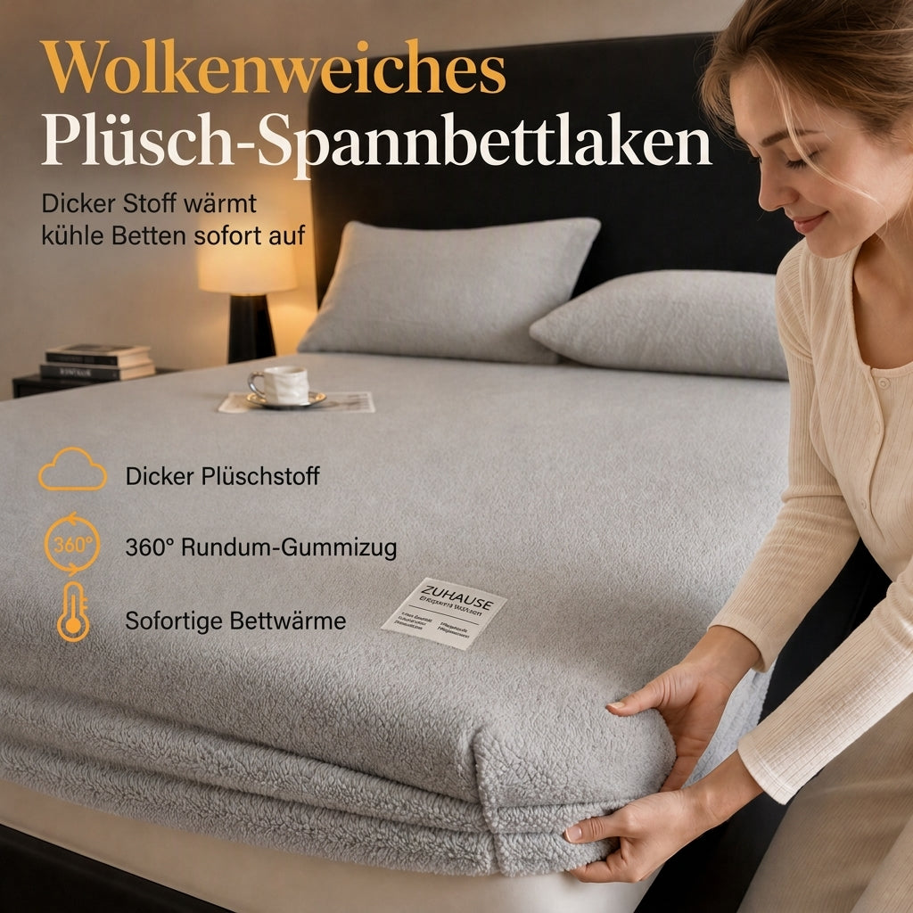 🔥50 % RABATT – Nicht verpassen!🔥Dicker, warmer Plüsch-Spannbettlaken in einfarbiger Farbe, weicher Matratzenbezug für den Winter