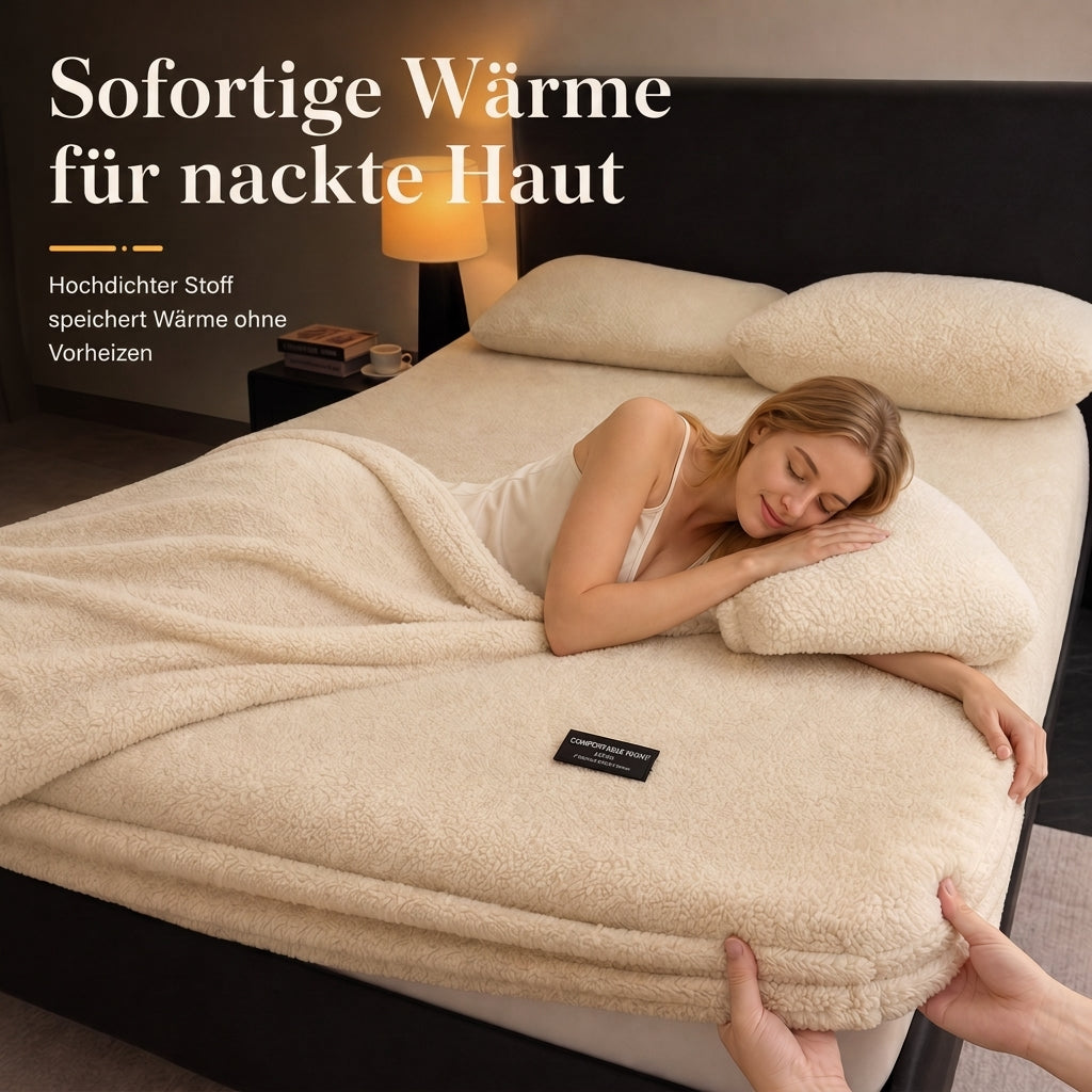 🔥50 % RABATT – Nicht verpassen!🔥Dicker, warmer Plüsch-Spannbettlaken in einfarbiger Farbe, weicher Matratzenbezug für den Winter