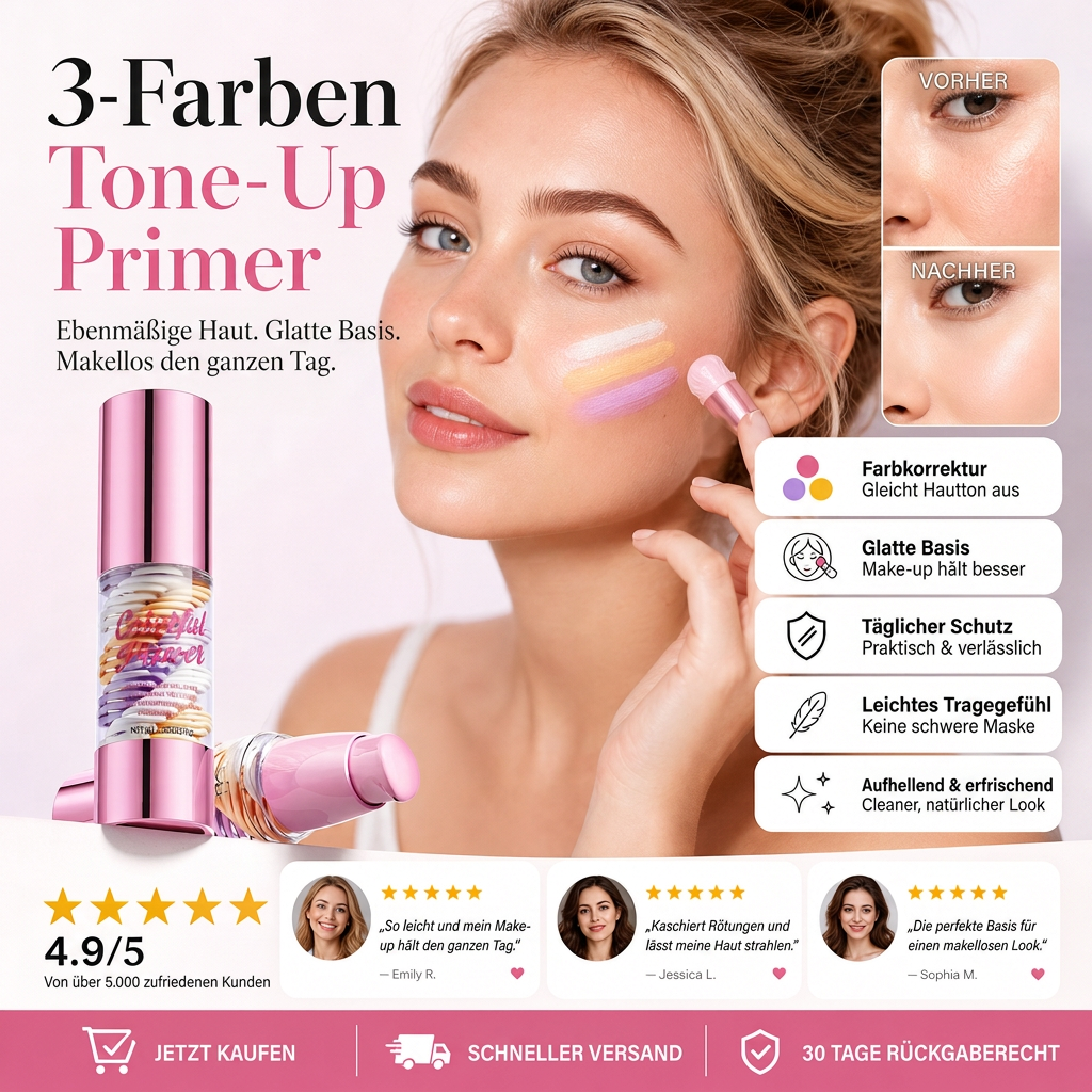 💖LETZTER TAG - KAUF 1 ERHALTEN SIE 1 GRATIS 🫧💖3-in-1 multifunktionaler Grundierer für das Gesicht vor dem Make-up