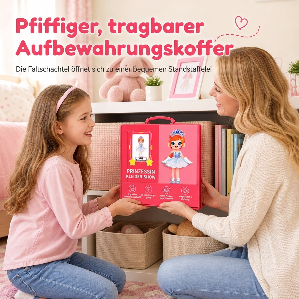 ⏳Zeitlich begrenztes Angebot⏳ 🧲 Magnetisches Prinzessinnen-Anzieh-Spiel: Sauberes, tragbares Gehäuse, geeignet für Alter 3-6, kreatives Spiel