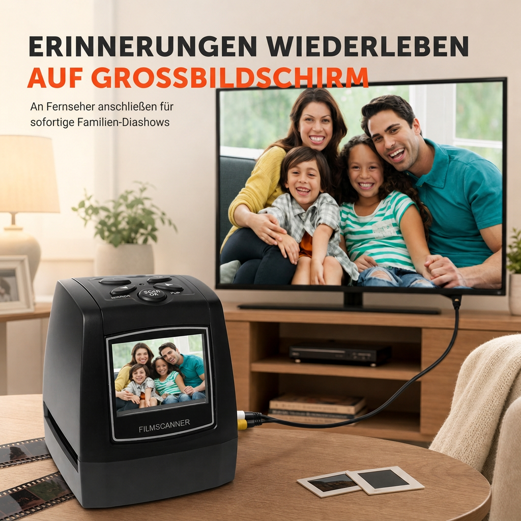 📢📢50% RABATT !!⏰Tragbarer 35mm 135mm Filmscanner mit 2,36-Zoll-LCD-Bildschirm für Negative und Dias