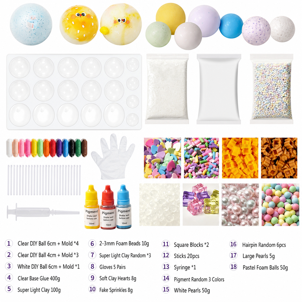 DIY Knetball Bastelset, langsamer Stressabbau, handgemachtes Spielzeugset für Kinder