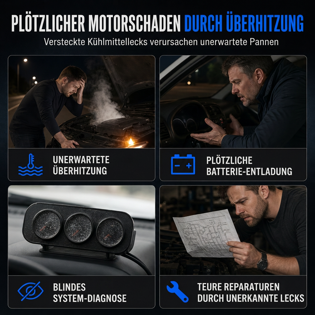 🌡️ 50% RABATT! 📟 12V/24V LCD-Anzeige – Wassertemperatur & Spannung mit T-Stück ✨