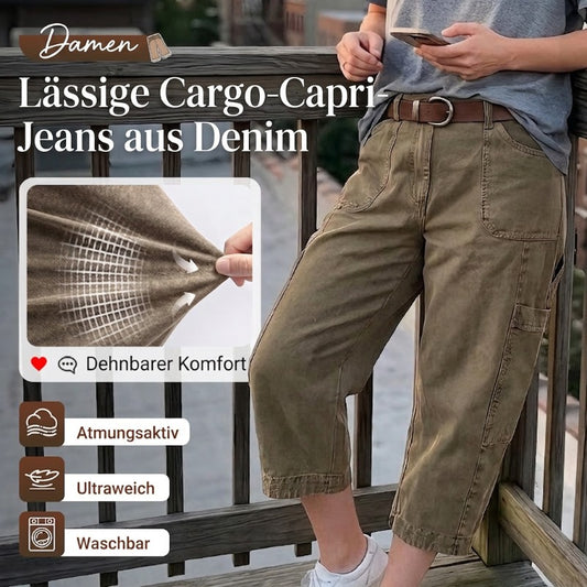 📢Mid-Season Sale: −50% nur für kurze Zeit⏰👖 Lässige Cargo-Caprihosen für Damen – bequeme 3/4-Hosen mit vielen Taschen, perfekt für Alltag, Reisen & Sommer ☀️