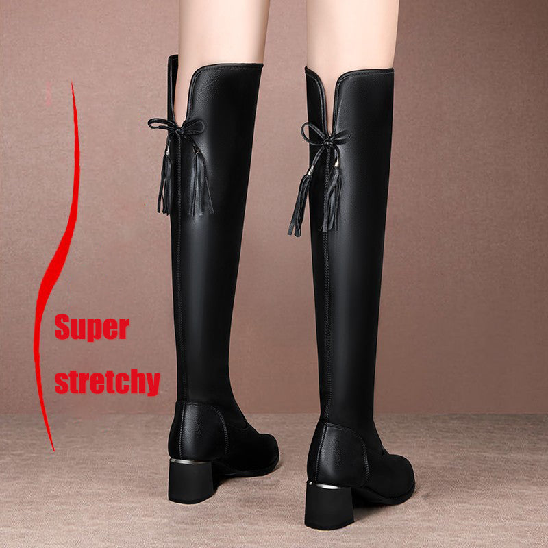 🔥Damen-Stretch-Lederstiefel
